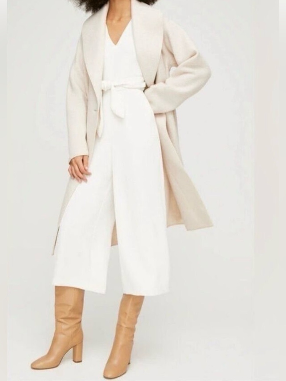Wilfred Aritzia Écoulement V-Neck Jumpsuit Wrap Style Wide Leg Culotte Jumpsuit